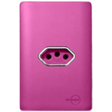 Conjunto Tomada Horizontal 10A 4x2 - Novara Rosa Fosco Cromado